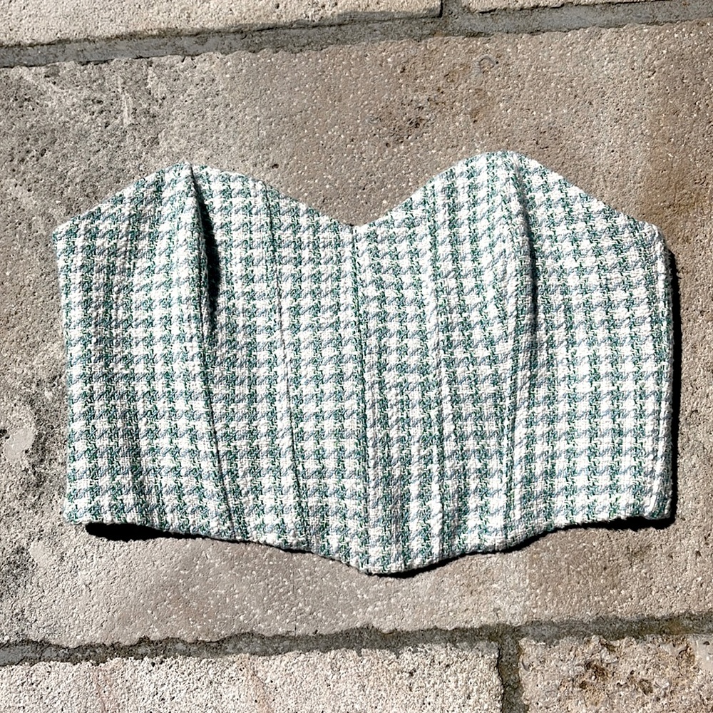 NWT Zara Checkered Tweed Corset Top‎